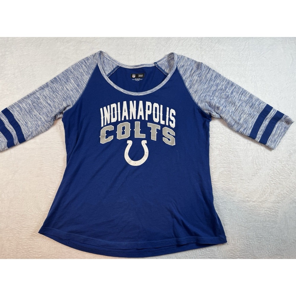 Women's Indianapolis Colts NFL Apparel 3/4 Sleeve Scoop Neck Shirt‎ Size Large